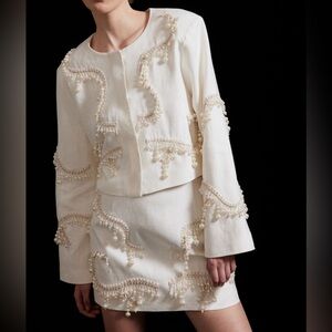 BEADED LINEN SKIRT - S2406